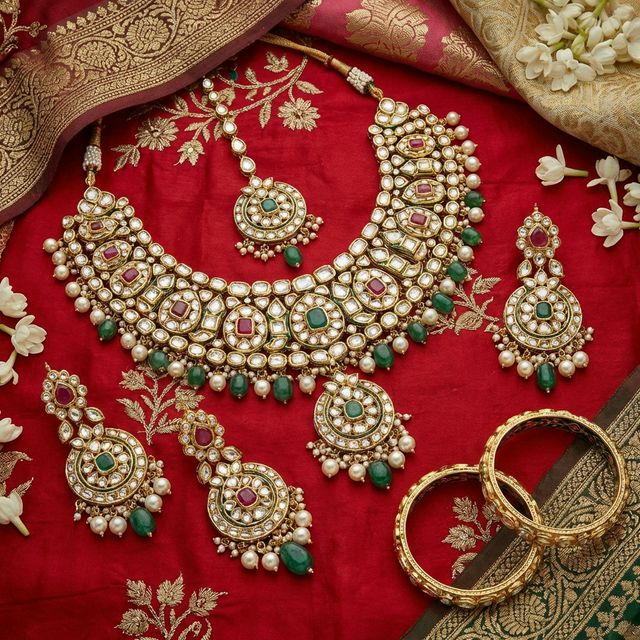 Traditional Indian Kundan Bridal Jewellery
