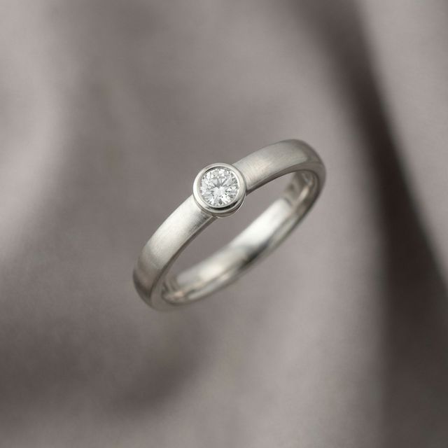 Minimalist Modern Platinum Diamond Ring